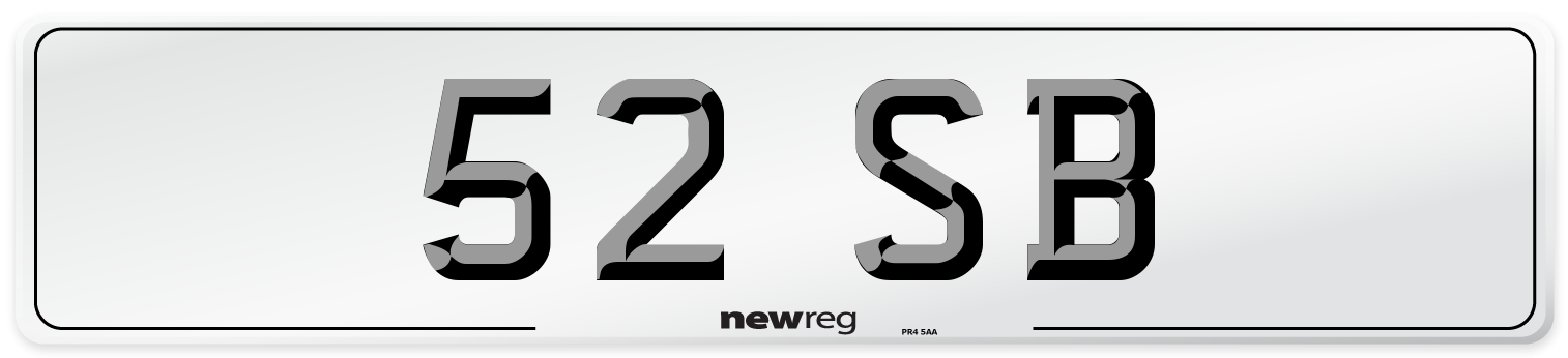 52 SB Number Plate from New Reg
